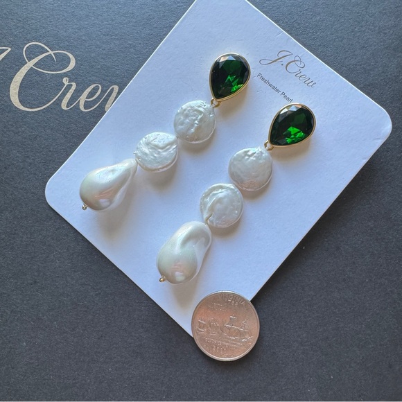J. Crew Freshwater pearl and crystal drop earrings - Picture 4 of 5